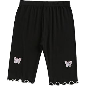 Girls Biker Shorts Summer Ruffle Cute Bow Yoga Dance Athletic Slim Shorts Kids High Waist Casual Volleyball Workout