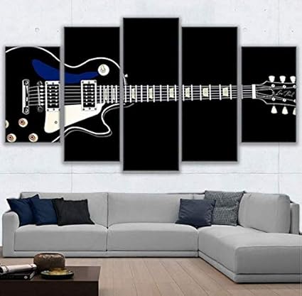 Hd Imprime Affiche 5 Panneau Guitare Electrique Musique Illustration Decoration Mur Art Peinture Moderne Toile Imprimer Home Decor Amazon Fr Cuisine Maison