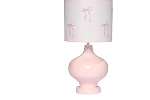 Lambs & Ivy Coquette Floral Aesthetic Pink Bows Lamp with Shade