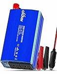 Aickar 300W Car Power Inverter, DC 12V to AC 110V Dual AC Outlets + Dual 2.4A/24W USB Ports with Smart Fan Built-in - Blue