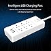 NTONPOWER Power Strip with USB – 6 Outlet Power Cord with 3 USB Charger Ports for Home/Office – 5ft Wall Mounted Extension Cord with Overload Protection, Built-in Indicator Light