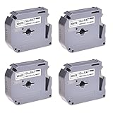 MYCARTRIDGE Compatible with MK231 M-K231 Label Tape Cartridge (Black on White) Replacement for Brother M231 for use in P-Touch PT-90 PT-M95 PTM95M PT-70SR PT-80 Label Maker, 0.47 in x 26.2 ft (4-Pack)