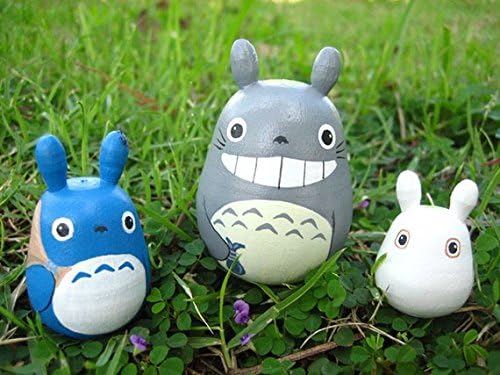 Set of 3 Totoro figures Model Dolls #2 Gray Blue White