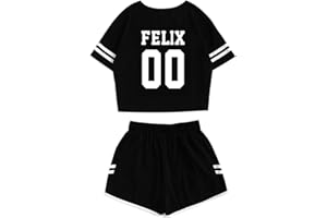 JUNG KOOK Kpop Stray Kids Shirt + Shorts Set Merch Felix Bangchan Hyunjin Changbin Minho Woojin Seungmin Shorts T-Shirt Tee