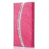 For iPhone 6s Plus Case,Bling Bling Luxury Crystal Diamond [Rhinestones] Flip PU Leather Case,[Stylish Handbag] with Magnetic Wallet Card Case Cover For iPhone 6 Plus/6s Plus 5.5 inch - Pink
