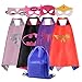 Mizzuco Kids Cartoon Dress up Costumes Satin Capes with Felt Masks and Exclusive Bag for Copslay Birthday Party (4pcs Cape for Girls)