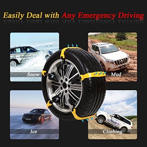 Dolloly Snow Tire Chains Anti Slip Chain Mud Chains Anti-slip Chains for Cars Truck SUV Tire Emergency Winter Driving 10PCS