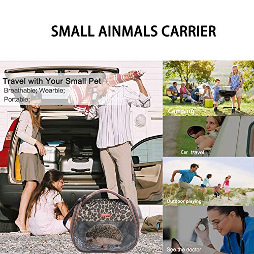 Travel Small Animals Guinea Pig Hamster Hedgehog Carrier Bag with Strap Durable Breathable Portable Small Guinea Pig Chinchillas Hamsters Hedgehogs Carrier Shoulder Bag for Small Animals Carriers