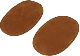 POFET 3 Pairs Sew On Suede Oval Elbow Knee Patches Brown Tan Blue view 2