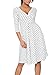 YEEZ Women's V-Neck Ruched Waist Casual Polka Dot Maternity Cocktail Dress White,Medium