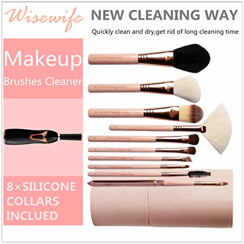 Makeup Brushes Cleaner Dryer - Clean All Cosmetic Brush Sizes Avoid Facial Breakouts Automatic Spinner Cleanser Cleaning Bacteria Oil and Dirt in 30 Seconds (Black)