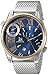 Joshua & Sons Men's JX112RGBU Rose Gold Dual Time Zone Quartz Watch with Blue Dial and Silver Mesh Bracelet