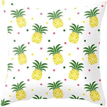 Sukisuki Yellow Pineapple Leaf Pillow Case Sofa Car Waist Throw Cushion Cover Home Decor size 22 Green Pineapple