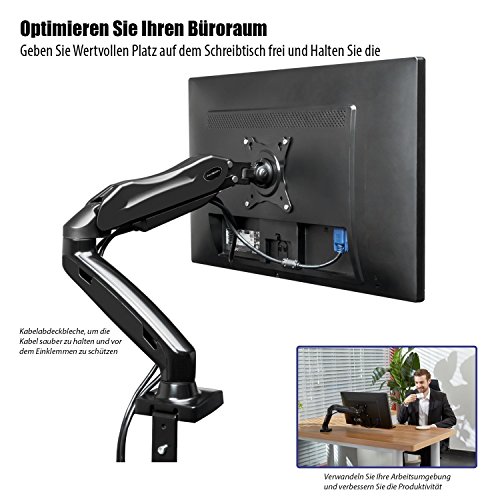 [- Invision® Monitor Tischhalterung - Ergonomische Gasgestützte Vollbewegliche Einarm f&uu