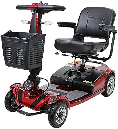 Amazon 電動シニアカート 赤 シルバーカー 車椅子 Pse適合 Taisコード取得済 運転免許不要 折りたたみ 軽量 コンパクト 電動カート 四輪車 4輪車 移動 高齢者 充電 シート回転 電動車椅子 電動車いす 介護 福祉 敬老 お年寄り 老人 乗り物 贈り物 プレゼント スクーター