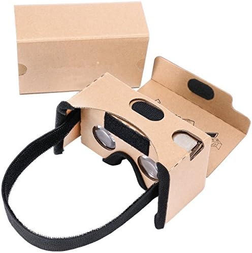 Ubidda DIY Google Cardboard 3D Virtual Reality Headset VR Glasses With Suction Cups for Smartphones iPhone 5s/6/6s/6 Plus/6s Plus Android Samsung HTC LG (Yellow)