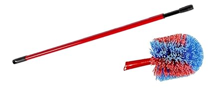 BawiTec Staubbiene Staubbesen Rundbesen Staubwedel Eckenbesen mit Teleskopstiel rund Telestiel