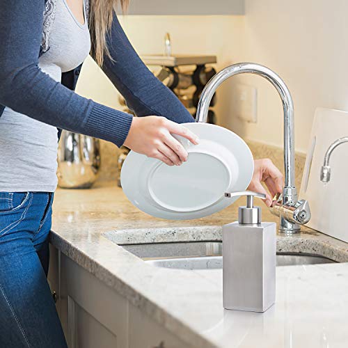 ZeMooon Dish Soap Dispenser for Kitchen - Stainless Steel Hand Liquid Soap Dispenser Pump Bottle for Kitchen or Bathroom Counter Rust Leak Proof (10 Oz/300ML)