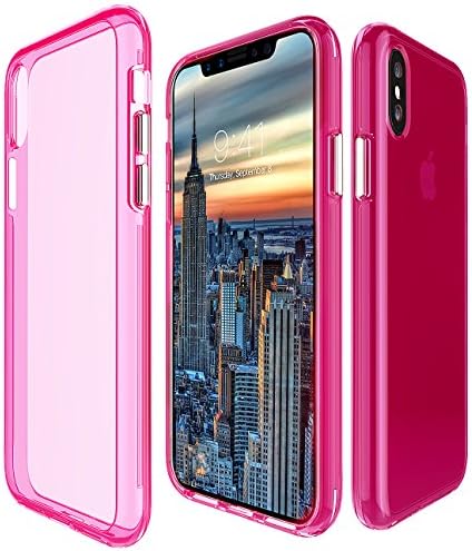 My Gadget Shops iPhone X Inspire Case [Support Wireless Charging] Slim Dual Layer (Hard PC Shell + Soft TPU) Exact Fit Apple iPhone X \ iPhone 10 (Clear-Pink)