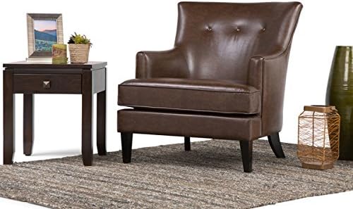 WYNDENHALL London Distressed Brown Faux Air Leather Club Chair