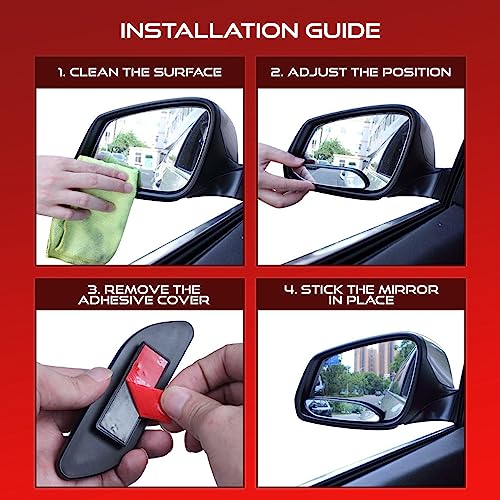Utopicar Blind Spot Car Mirror Convex Blindspot Mirrors for 3x Larger