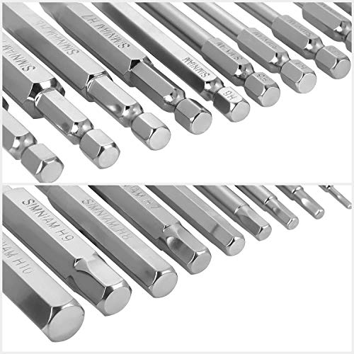 SIMNIAM 24 Piece Hex Head Allen Wrench Screwdriver Bit Set, 2.95 Inch