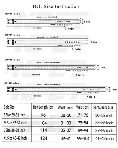 NPET Mens Full Grain Leather Belts Snap on Belt Strap 1 1/2" Wide (40-42, Coffee with Black Brass Buckle)