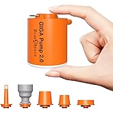 GIGA PUMP Portable Air Pump for Inflatables, Ultra-Light 2.8oz Rechargeable Mini Air Mattress Pump with Camping Light, Inflate Deflate for Air Mattress,Pool Floats, Vacuum Storage Bags