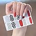 WOKOTO 6 Sheets Nail Polish Sticker Decals Full Nails Manicure Diy Nail Art Polish Strips Wraps For Wedding,Party,Shopping,Travelling With Nail Files Kit