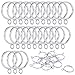 ANJUU 24 Pack 38mm Inner Diameter Metal Curtain Drape Sliding Eyelet Rings Silver Tone