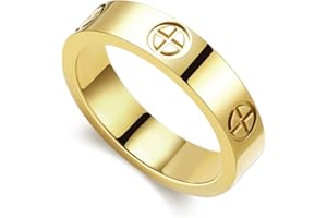 PDWZNBA Love Friendship Ring 18K Gold Silver Rose Plated Cubic Zirconia Stainless Steel Promise Ring Wedding Band Jewelry Birthday Gifts for Women