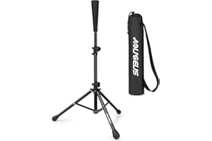 AOLIGEIJS Baseball Tee Batting Tee Softball Tee Portable Travel Hitting Tee,Easy Adjustable Height,Stable Tripod Stand