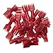 SOLOOP 50pcs Terminal(25Female & 25Male)Fully Insulated Wire Terminals Nylon Spade Connectors Set 22-18awg Nylon Fully-Insulated Quick Disconnects Wiring Spade Wire Crimp Terminal Red