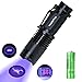WdtPro UV Flashlight Black Light, Adjustable 395 nM Blacklight Flashlights with Clip and 3 Modes for Pets Urine and Stains Detector (Battery Included)