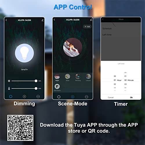 Klighten LED Wall Light Dimmable Outdoor Indoor 24W APP Control, Timer, IP65 Wall Lights, Adjustable Modern Aluminium Wall Lamps for Entrance Balconies Gardens, White, 3000K-6000K
