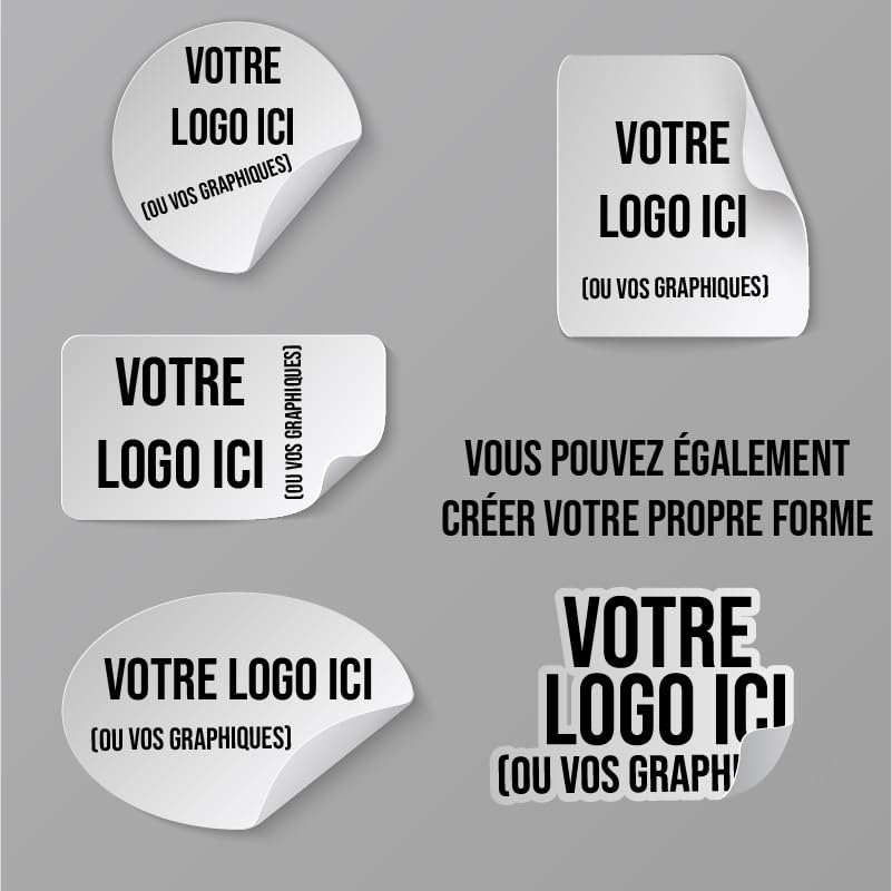 Pack of 100 Multi Purpose Custom Stickers - Insert Your Logo or Artwork - Selectable Size from 2cm to 20cm - Ideal for Decoration (Circular)