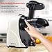 Masticating Juicer Machines, Hethtec Slow Cold Press Juicer Quiet Motor, Reverse Function, High Yield Juice Extractor with Brush for Fruits and Vegetables, Easy to Clean, BPA-Free