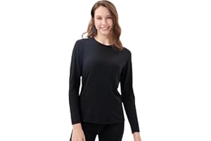 MERIGREENY Womens 100% Merino Wool Base Layer - Midweight Merino Wool Thermal Long Sleeve Shirts for Women Top, Ultra Comfort