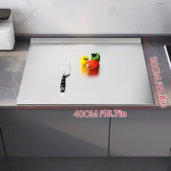 STAINLESS STEEL CUTTING BOARDS FOR KITCHEN, KNEADING CUTTING BOARD MATS, METAL CUTTING BOARD FOR MEAT, FRUITS, VEGETABLES, BREAD, AND BAKING SMALL CUTTING BOARDS (40 X 30CM/15.7 X 11.8 IN)