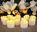Weimoc Flameless Candles, Set of 12 Battery Operated Tea Lights with 6 Hour Timer and Amber Yellow Flame