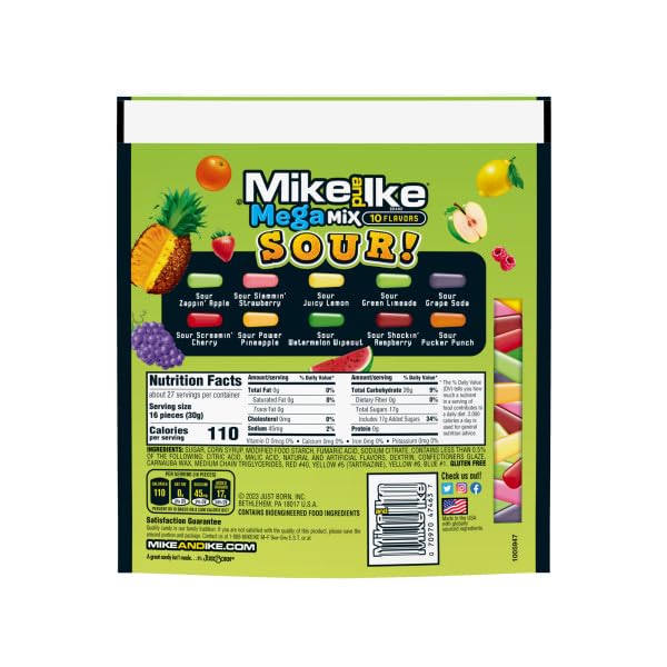 MIKE AND IKE, MEGA MIX SOUR, 28.8 OUNCE