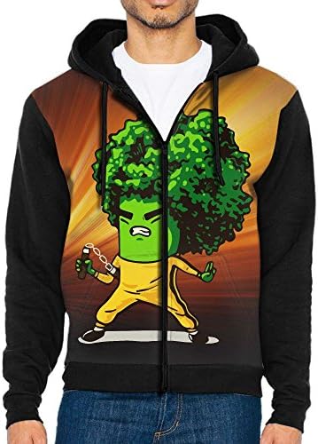 Broccoli Nunchaku Men's Cool Outerwears,Long Sleeve Zipper Hoodie For Man
