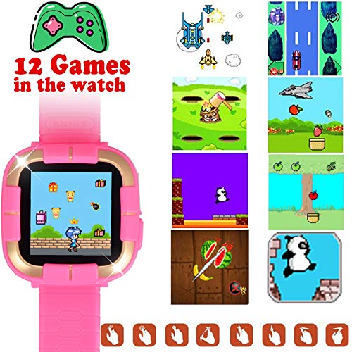 1.5 "Touch Kids Game Smart Watch [Walkie Talkie Edition] for Ages 3-12 Boys Girls Toddlers Digital Wrist Watch with Camera Pedometer Alarm Kids Electronic Learning Toy Birthday Gift-Pink - Thumbnail 2