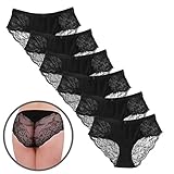 Lemyo Women's Cotton Panties Lace Trim Sexy Underwear Plus Size Soft Briefs