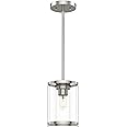 Hunter - Astwood 1-Light Brushed Nickel, Caged Style, Dimmable, Mini Pendant Light for Bedrooms, Kitchens, Dining, Living Roo