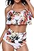 Heat Move Women Retro Flounce High Waisted Bikini Halter Neck Two Piece Swimsuit (Floral, Large)