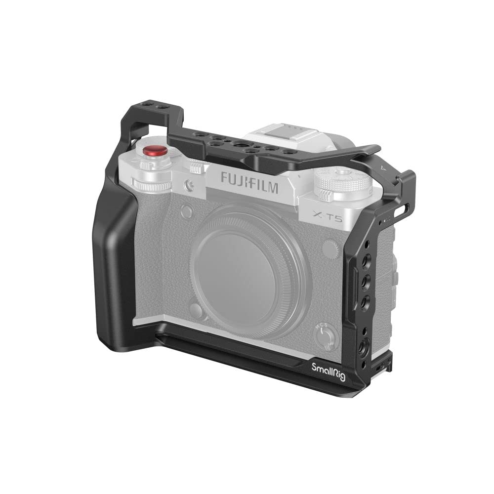 SMALLRIG X-T5 Camera Full Cage for FUJIFILM, Aluminum Alloy Camera Rig for Fujifilm XT5 with Shutter Button, Built-in QD Port, NATO Rails and Quick Release Plate for Arca - 4135