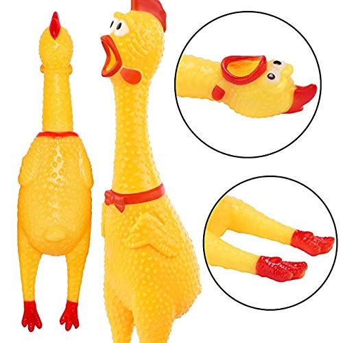 VBest Screaming Chicken,Yellow Rubber Squaking Chicken Toy Novelty and