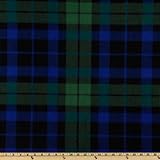 WinterFleece Green/Blue/Black Watch Plaid Fabric By The Yard