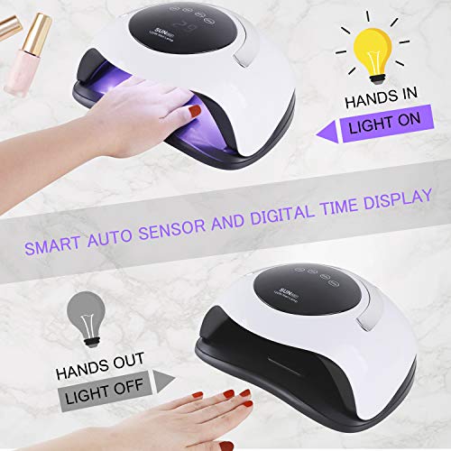 image for 120W UV LED Nail Lamp, Easkep Faster Nail Dryer for Gel Polish with 4 